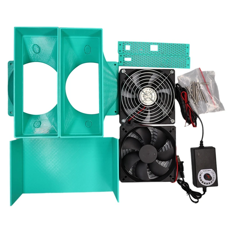 

120Mm Dual Fan Shroud Kit With Side Mesh And Adjustable Speed Cooling Fan Kit For Iceriver KS0 Pro US Plug