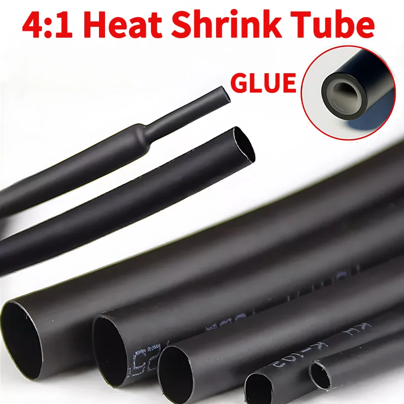 4:1 Heat Shrink Tube With Glue Thermoretractile Heat Shrinkable Tubing Dual Wall Heat Shrink Tubing 4mm 6mm 8mm 12 16 20 24 32mm