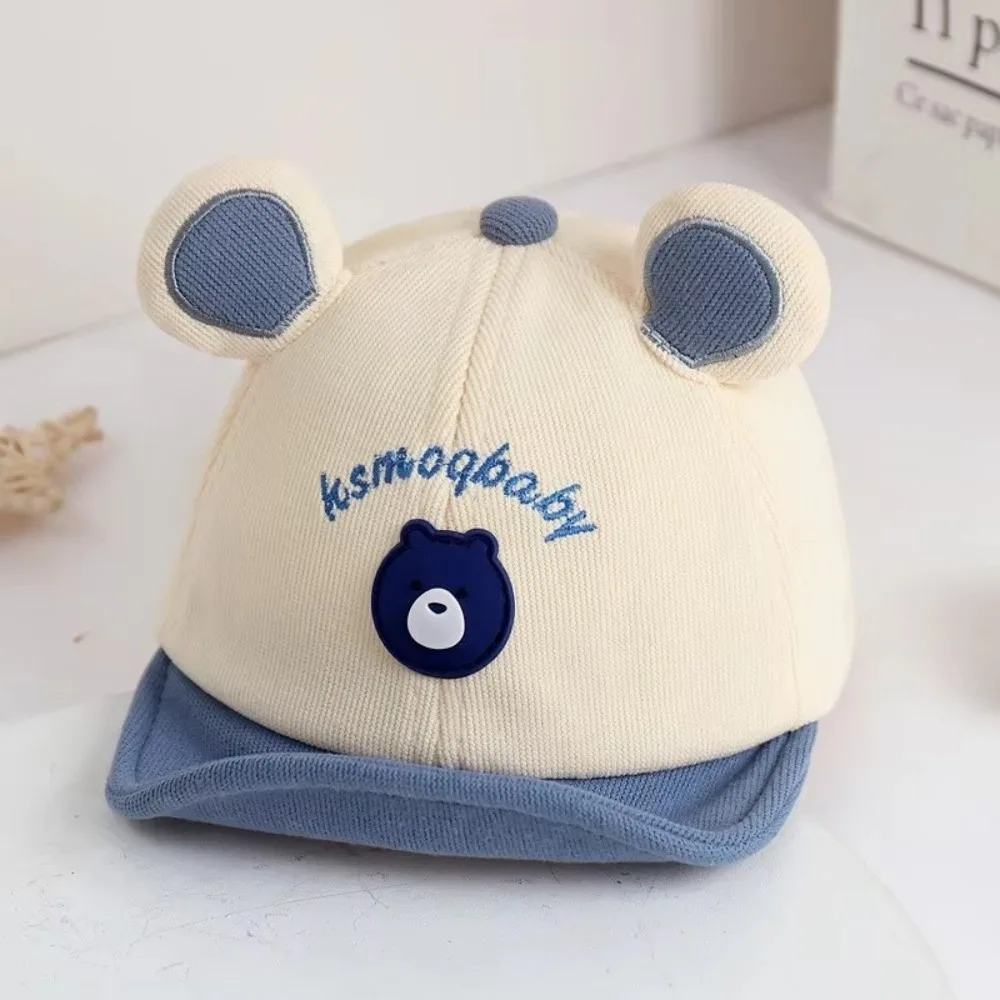 

Comfortable Cartoon Bear Baseball Cap with Ears Casual Sun Hat Cute Animal Infant Peaked Hat For Boys Girls