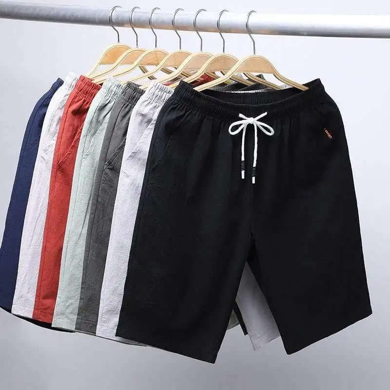 

Летние тонкие хлопковые льняные лыжи Svel Spwear, большие трусы, мужской комплект, мужские дышащие повседневные брюки, прямые брюки E...