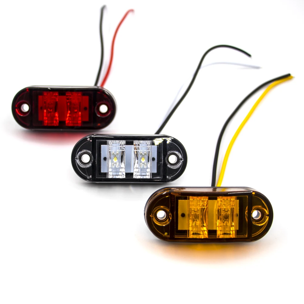 10x Strobe Light 2 Led Side Marker Diode External Tail Light Auto Car Trailer Truck Lorry 12V 24V Accessories Orange White Red