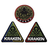 KRAKEN Embroidered Patches Armband Backpack Ukraine Specical Forces Badges with Hook Backing Chevron Stripes