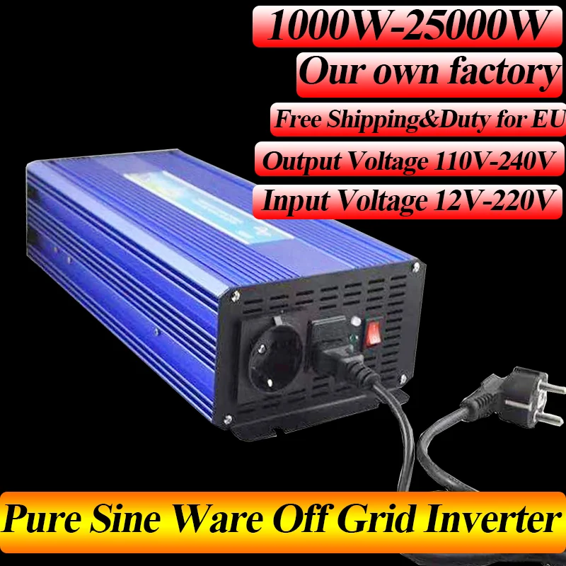 10000W 15000W 20000W Single Phase Pure Sine Wave Off Grid Wind Turbine Solar Inverter 12V~110V DC 100~240 VAC Output