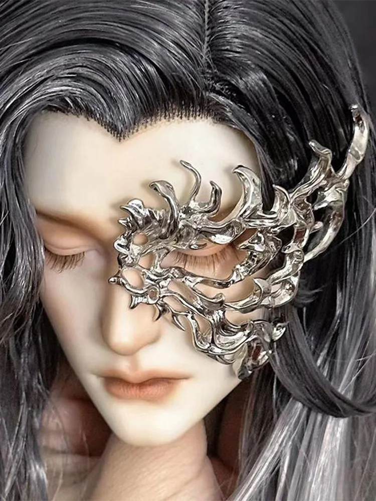 أقنعة ZHUHE ذات الألواح العظام على طراز Cyberpunk مناسبة للرجال والنساء كإكسسوارات المجوهرات وهدايا الحفلات
