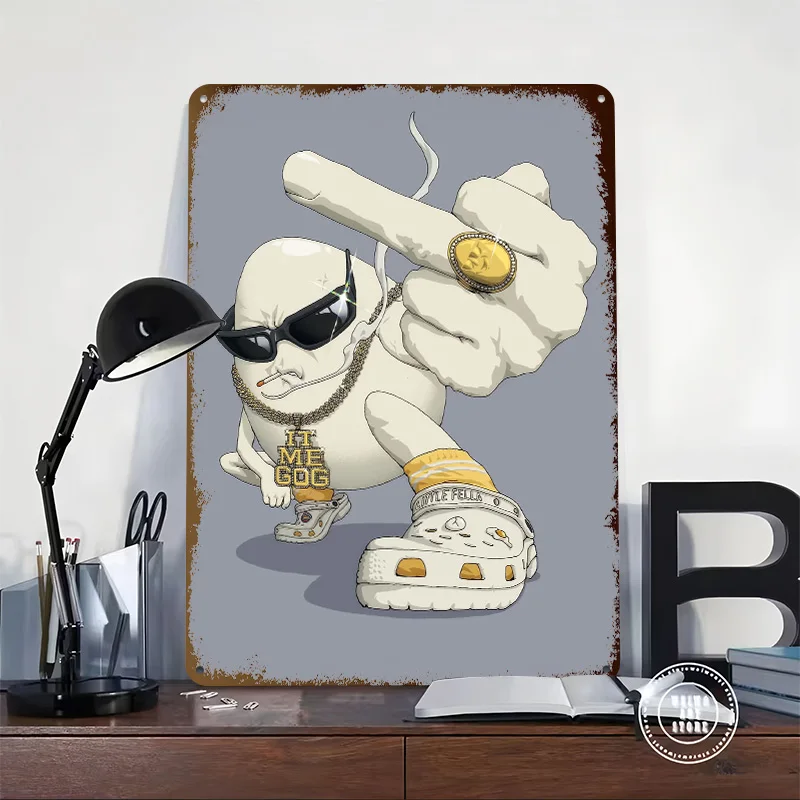Lil' Fella Tinplate Posters Customizable Wall Art Retro Vintage Metal Signs for Home Room Setup Decorations Gamer Decoration