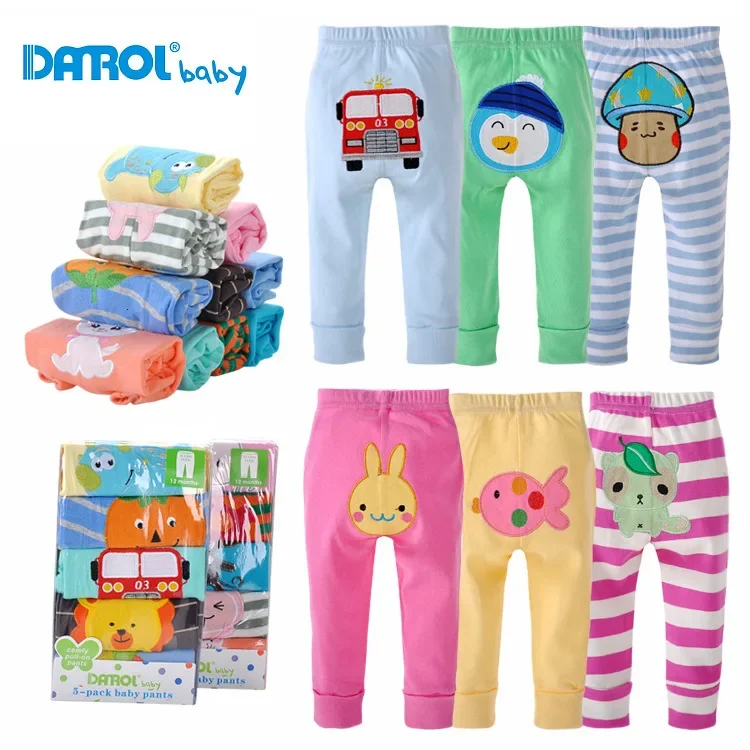 5pcs/lot HOT Selling Children's Pants Cartoon Embroidered PP Pants Baby Cotton Trousers For Baby Girls Boys Baby Gift Kids Pants