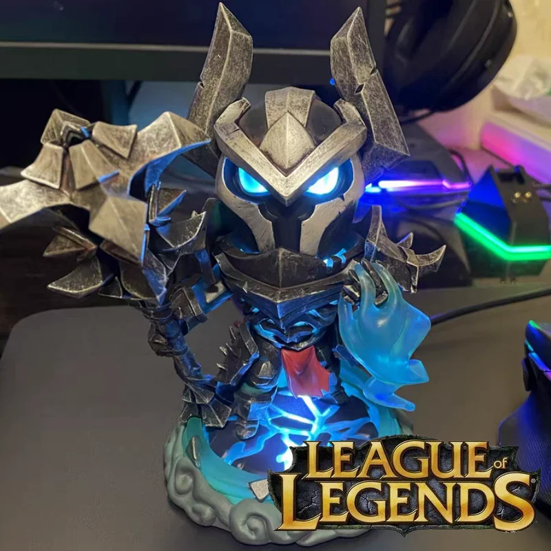 

League Of Legends Mordekaiser Anime Game Peripheral Led Illuminated Model Q Version Figure Decoration Collectibles Gifts Toy