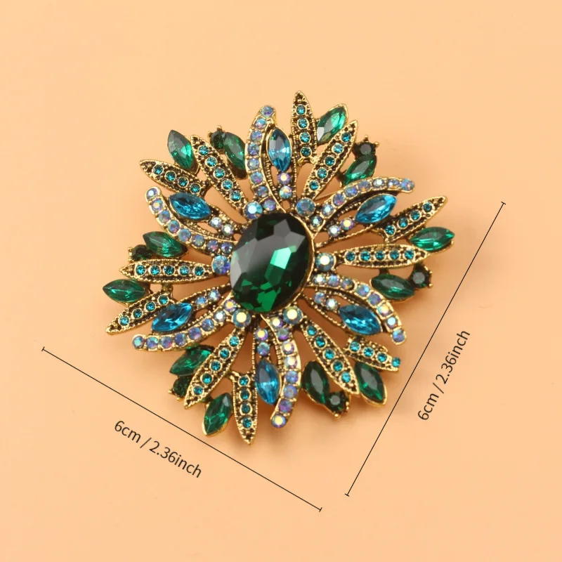 fashion women various colors gemstone brooch, European and American personalized coat pins jewelry