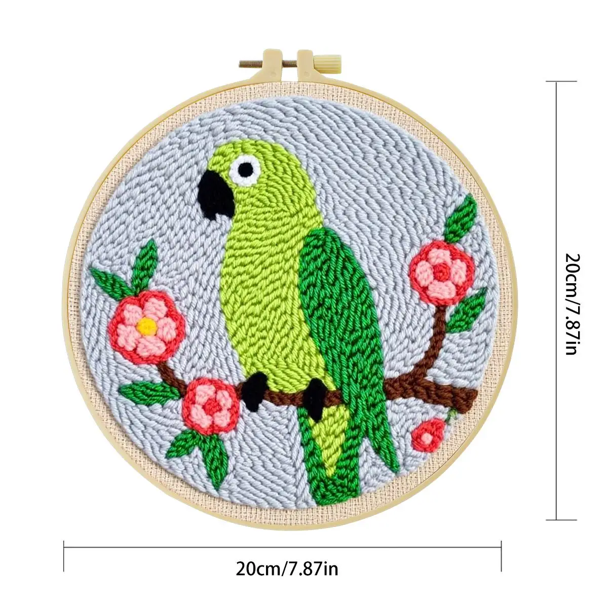 20X20CM/7,87 Zoll Tier-Vogel-Sticknadel-Set, Stickerei-Kit, gestrickte Stickerei, DIY, handgemachtes Geschenk, Nadelkunst – Detail 3