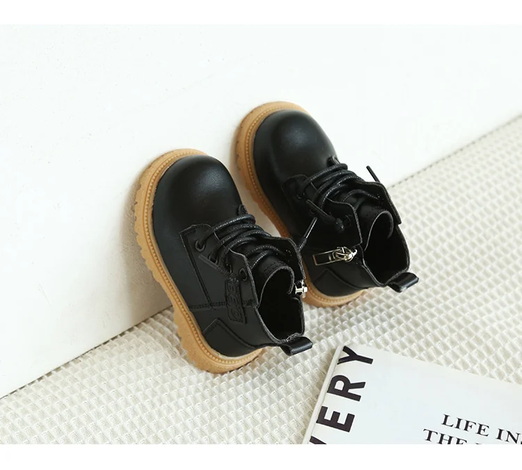Neue Frühling/Herbst Baby Stiefel Leder Britischen Stil Jungen Mode Stiefel Gummi Sohle Zip Seite Kleinkind Mädchen Stiefeletten 15-25 – Detail 18