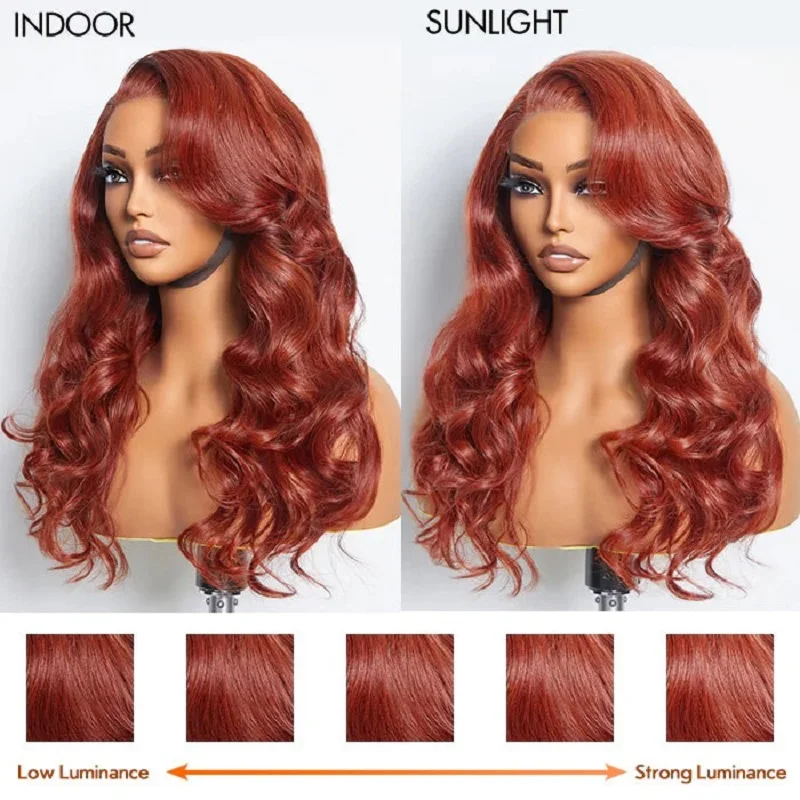 Reddish Brown 13x4 Body Wave Lace Frontal Human Hair Wig Lace Frontal Wigs Human Hair Wig Brazilian Pre Plucked For Women