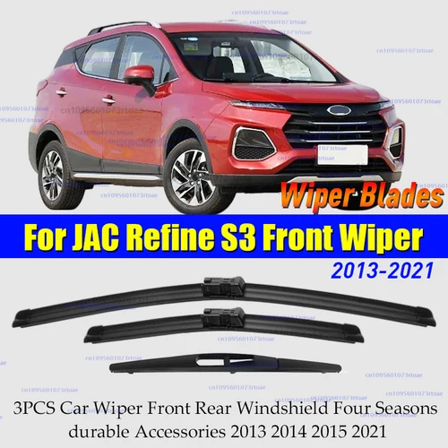 Imagen 1 del producto Limpiaparabrisas delantero y trasero para JAC Refine S3 2013-2021, accesorios duraderos para las cuatro estaciones, 3 uds., 2013 2014 2015 2021