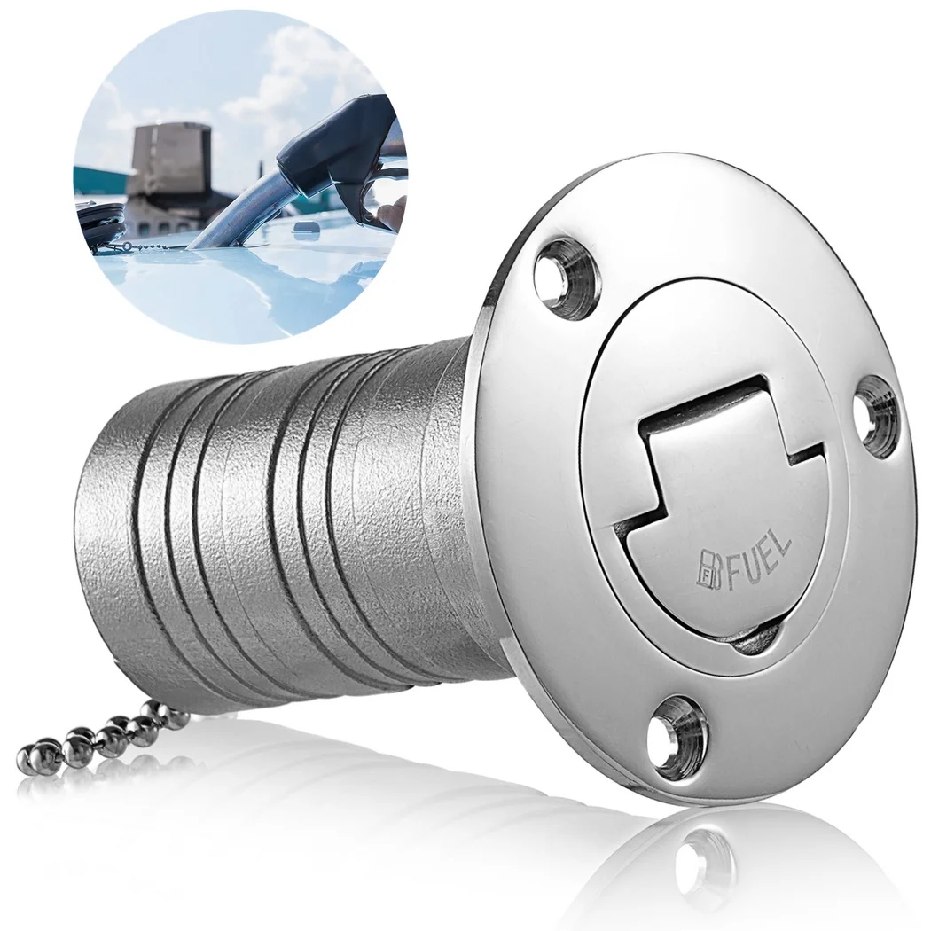 Boat Gas Cap 1-1/2in Boat Marine Deck Fuel/Diesel/Water Filler Cap Stainless Steel Water Tank Deck Fill Filler With Keyless Cap