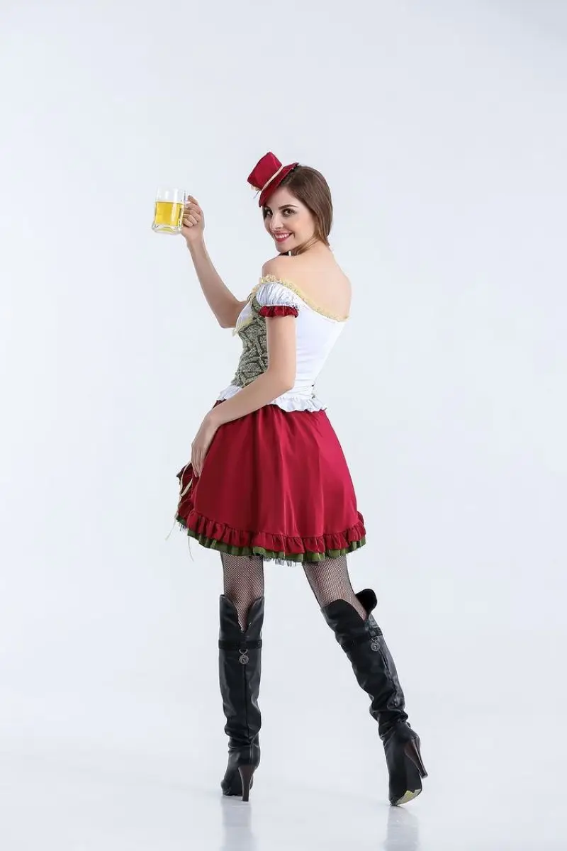 Donne New Sexy Oktoberfest Farmer Maid Costume Octoberfest festa bavarese donne adulte Oktoberfest ragazza gonna abito lungo