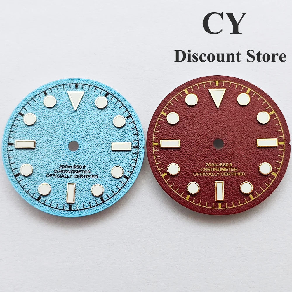 RICHUS 28.5mm Grain Surface Watch Dial Green Luminous For NH35 Miyota82-DG ETA2824 Automatic Watch Modification Accessories