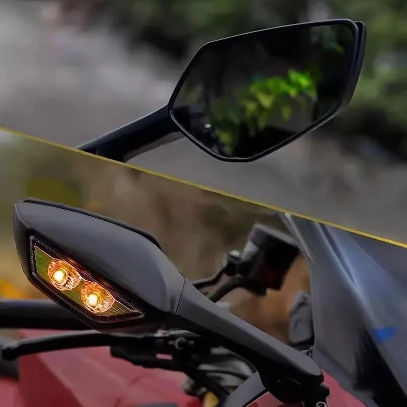 For Yamaha YZF R3 Modified LED Turn Signal Rearview Mirror 19-24 Large Field of View Reflector