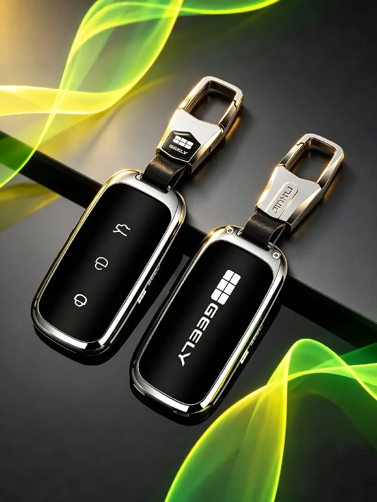 Schlüsselanhänger-Hülle mit vollständigem Schutz, stoßfest, für Geely EX5 Starray EM-i e.MAS 7, Premium-Zinklegierung, robustes Autozubehör. – Detail 3