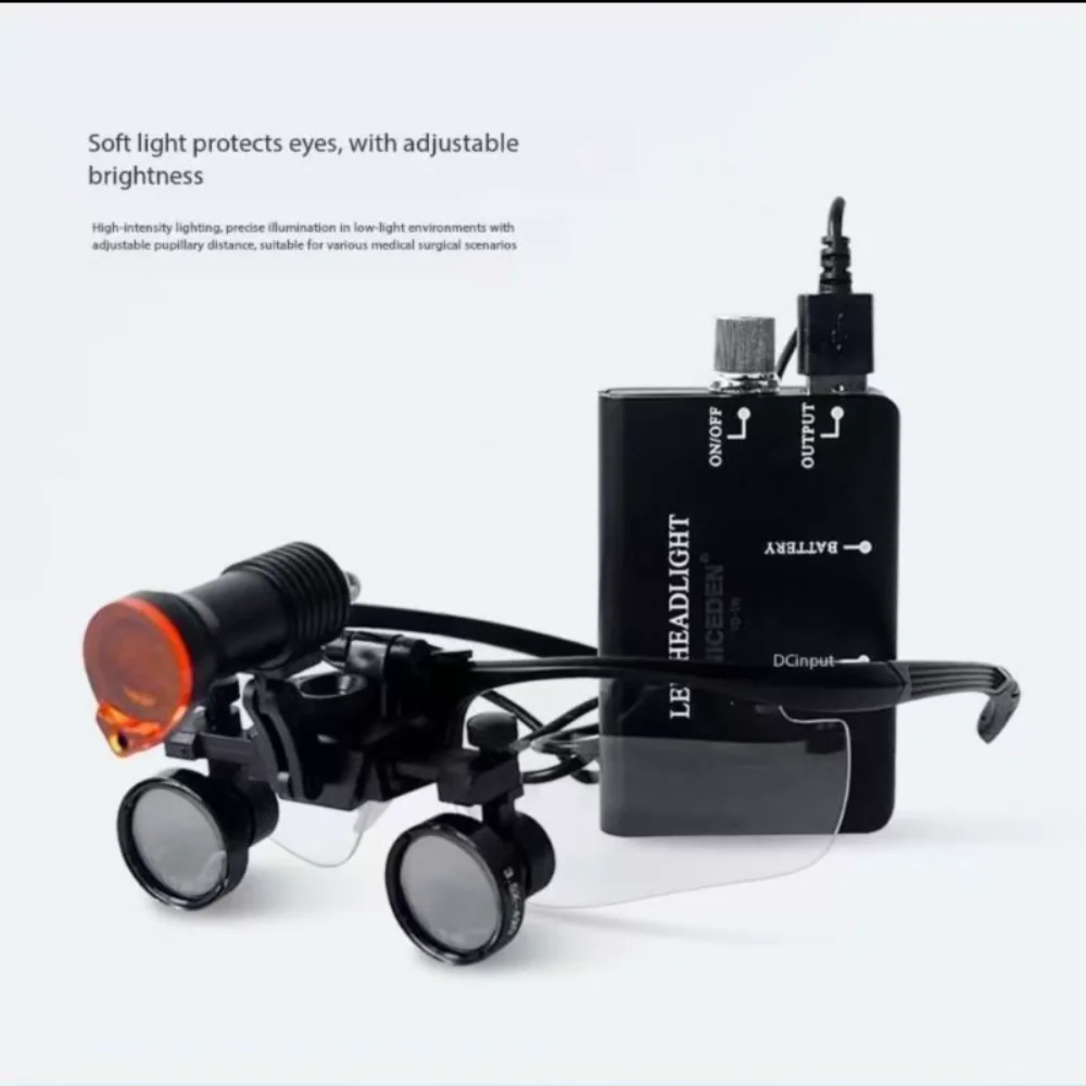 2.5/3.5X Dental Loupes Magnifier Dentistry Lab Medical Magnification Binocular Magnifier Headlight Headlamp 5W Dentist Equipment