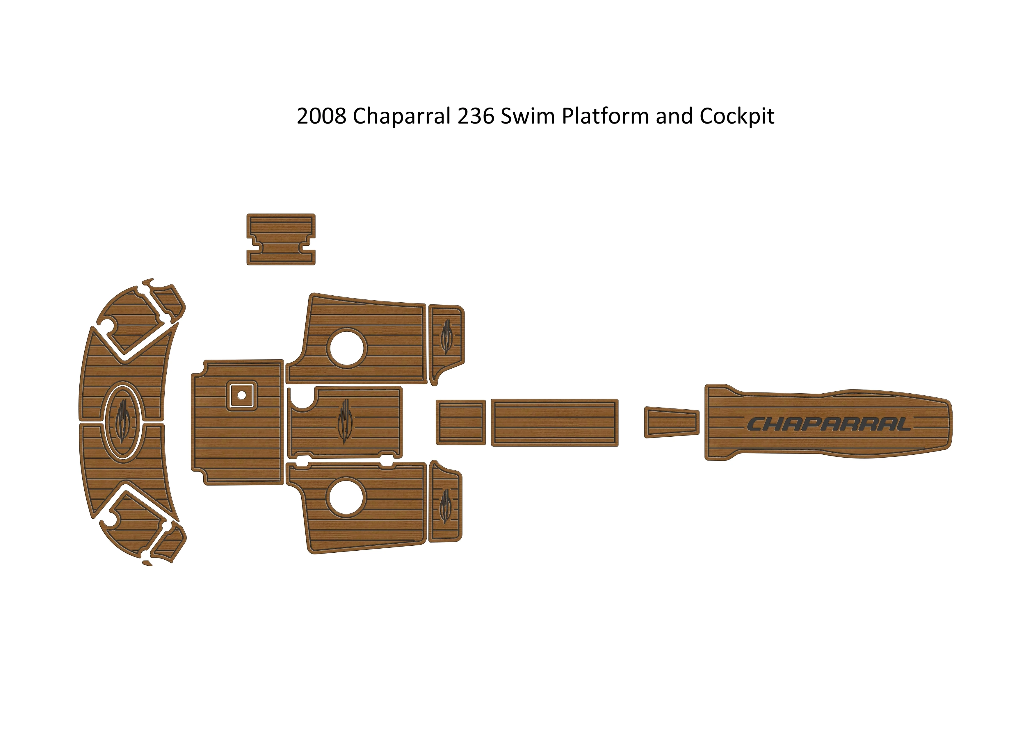 

2008 Chaparral 236 Swim Platform and Cockpit Boat EVA Faux Teak Deck Floor Pad