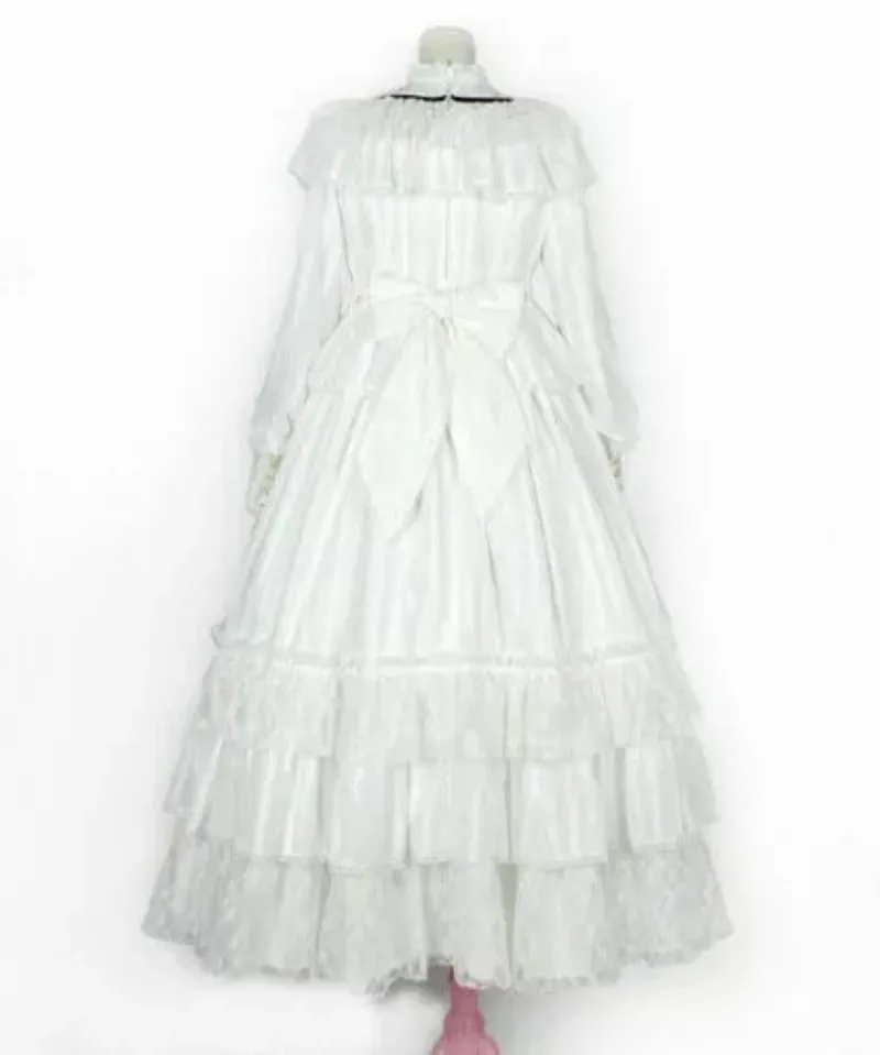 Robe de princesse Lolita rétro gothique blanche pour filles, cosplay