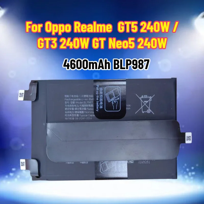 SWZY 4600mAh BLP987 Battery for Oppo Realme  GT5 240W / GT3 240W GT Neo5 240W Mobile Phone Battery