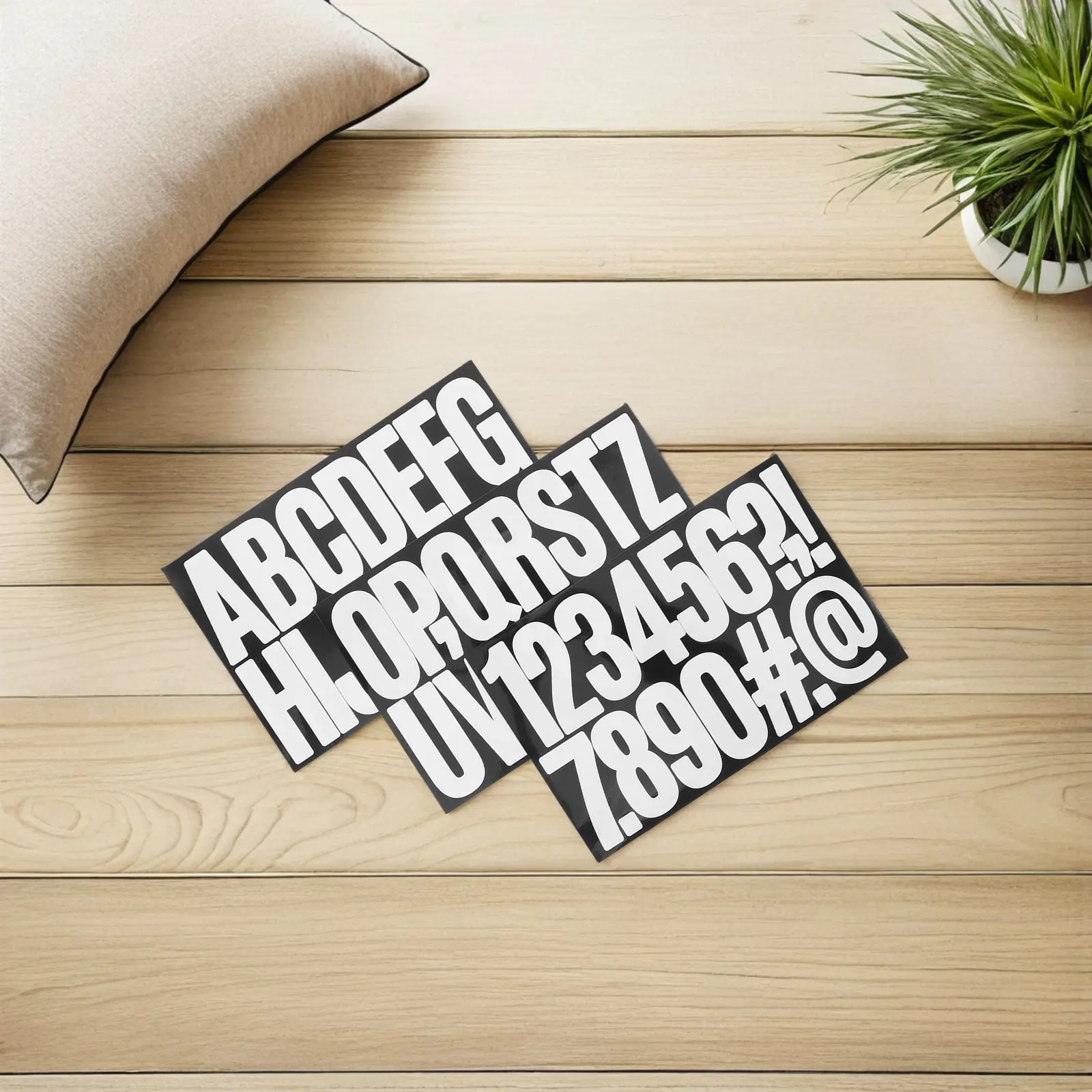 15Sheets Large White Adhesive Letter Stickers Alphabet Numbers Decals DIY Mailbox Signs Poster Boards Scrapbook Accessories