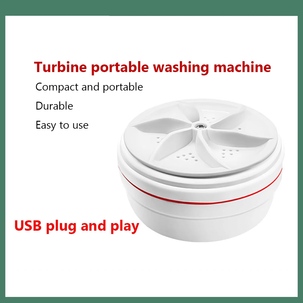 Przenośna Mini Pralka USB Mini Turbo Pralka Obrotowa Ultradźwiękowa Turbo Pralka do Bielizny Skarpetek do Domu Podróży