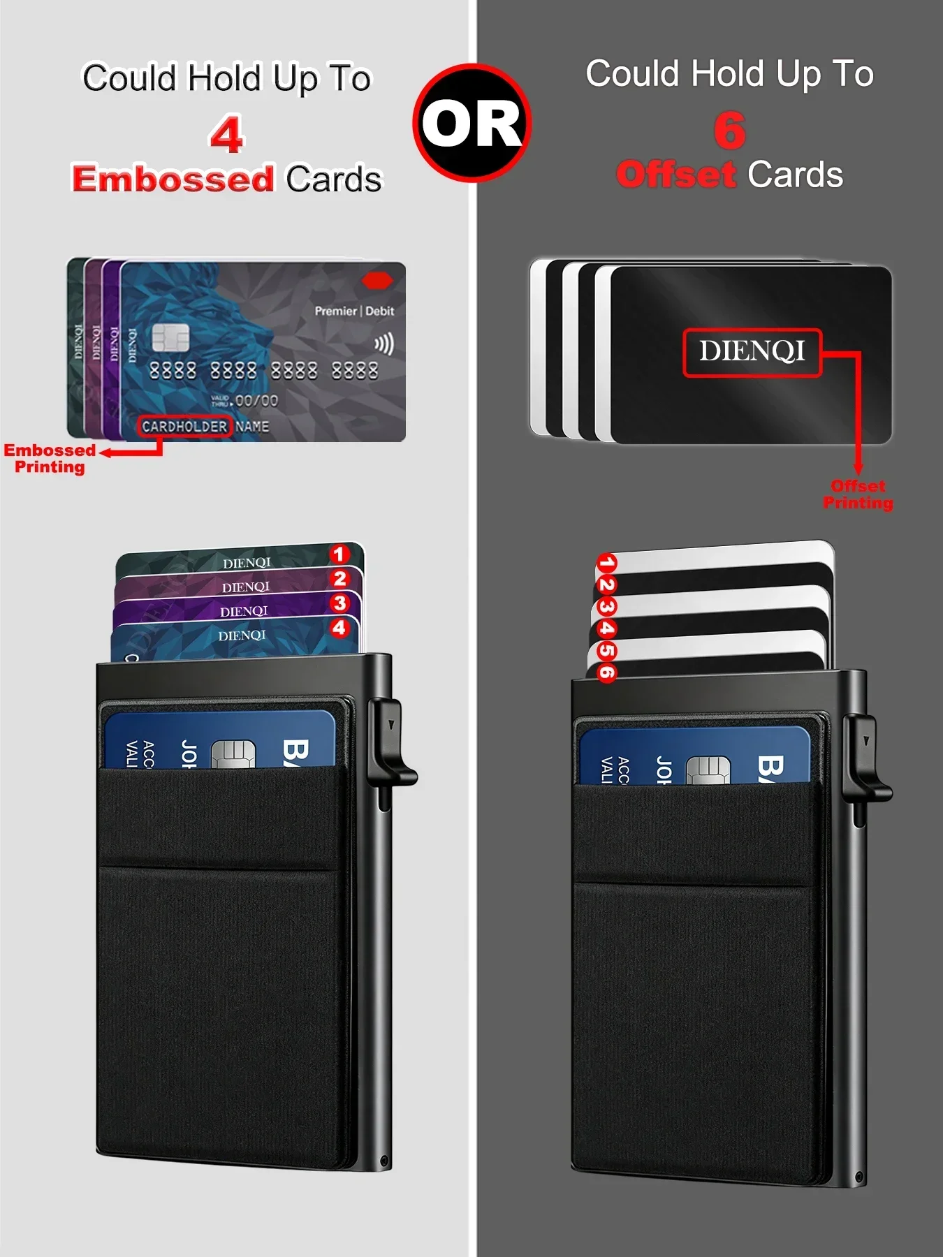 Geldbeutel Kartenetui Geldklammer Schlanker Minimalistischer Pop-Up-Kartenhalter RFID-Smart-Wallets ID-Fenster Mini-Taschen Luxus-Geldbörse Herren – Detail 3