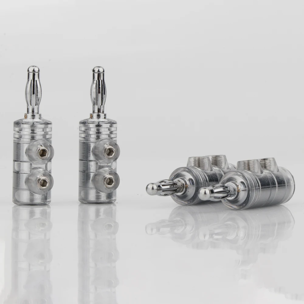 プリフエア発射金メッキバナナプラグ,4mmスピーカー端子,ネジロックケーブルアダプター,アンプCDプレーヤー用