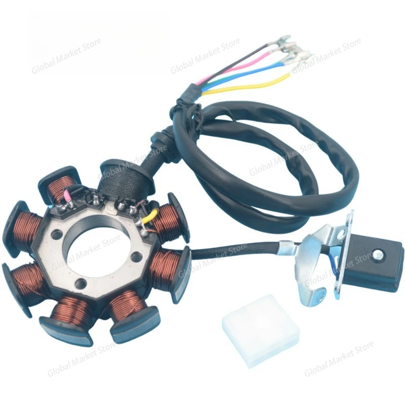 

CG125 катушка статора магнитного двигателя мотоцикла CG150 8-ступенчатая магнитная катушка для мотоцикла переменного тока, аксессуар для электродвигателя, детали двигателя
