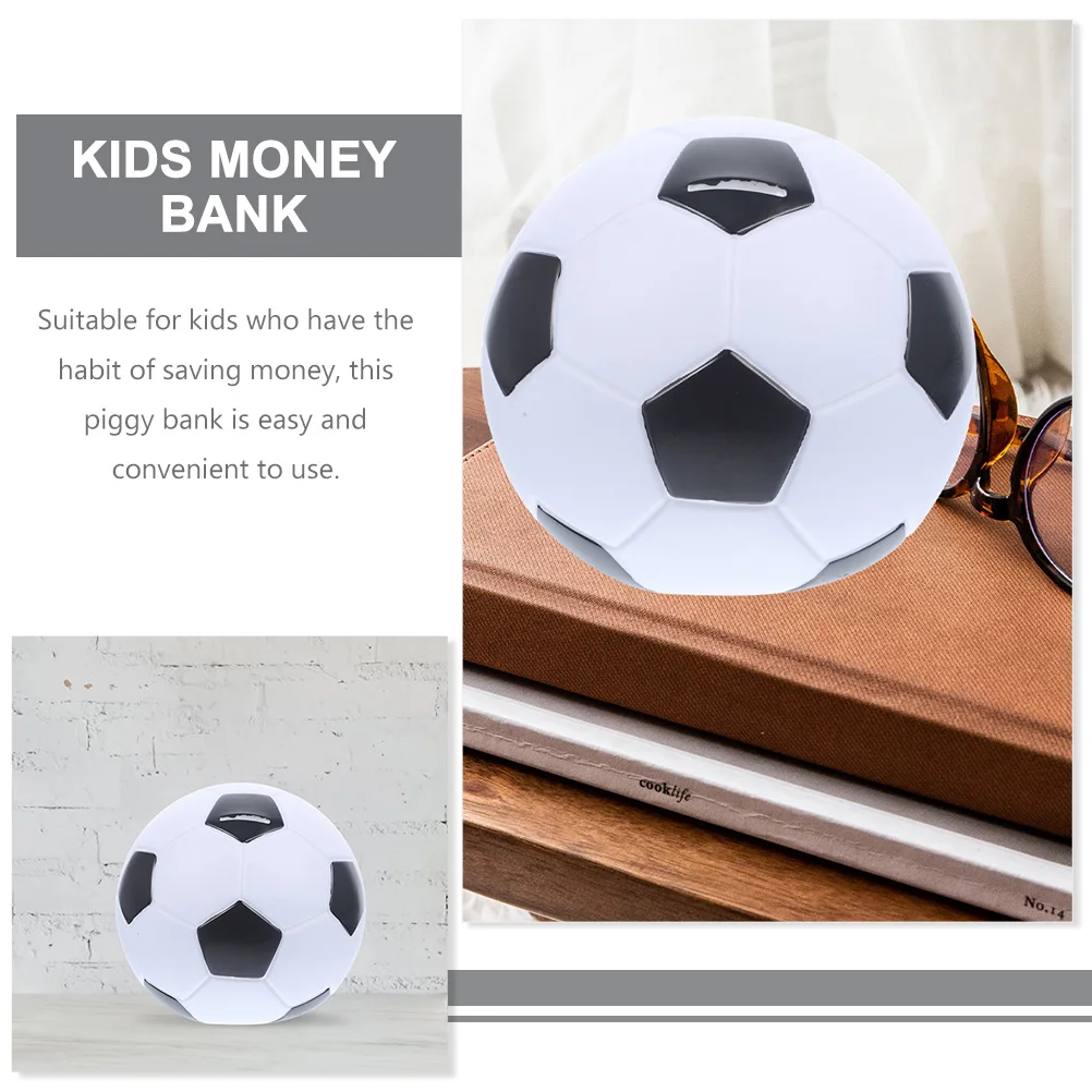 

Football Piggy Bank Coin Bank Saving Jar Home Supplies Desktop Storage Change Holder Vinyl Decor Gift Ball Coin