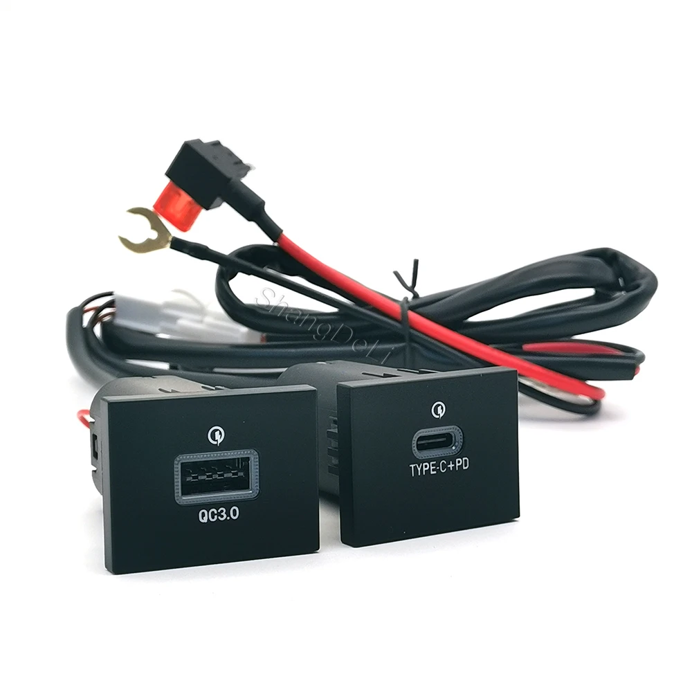 1PC Fit  For Ford Focus 2004-2011 mk2 Car Phone Charger Socket Dual QC3.0 Type C PD USB Charging Port Power Adapter view 5