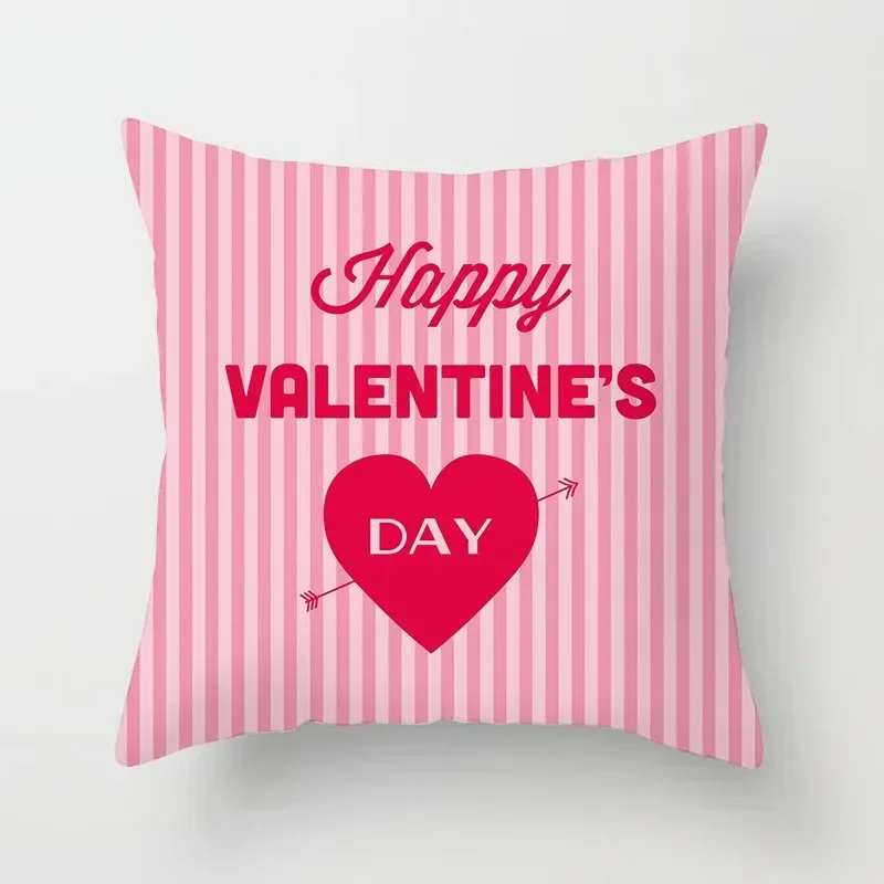 Seat Living Room Sofa Pillowcase Valentine Day Love Cushion Cover Red Pink Heart Home Decor