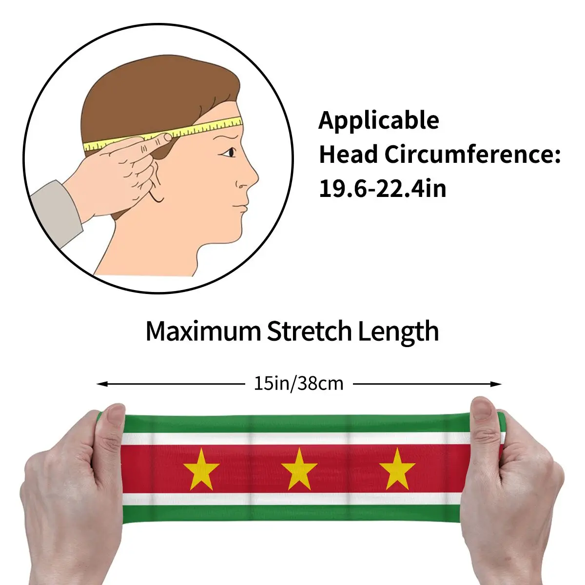 Bandeira personalizada do Suriname Esporte Headbands para homens e mulheres, Sweatband elástico, umidade Wicking, ginásio Sweatband