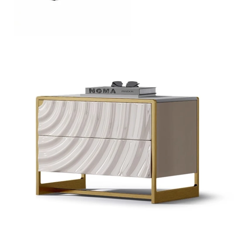 

Villa luxury bedroom bedside table, designer locker Italian light luxury