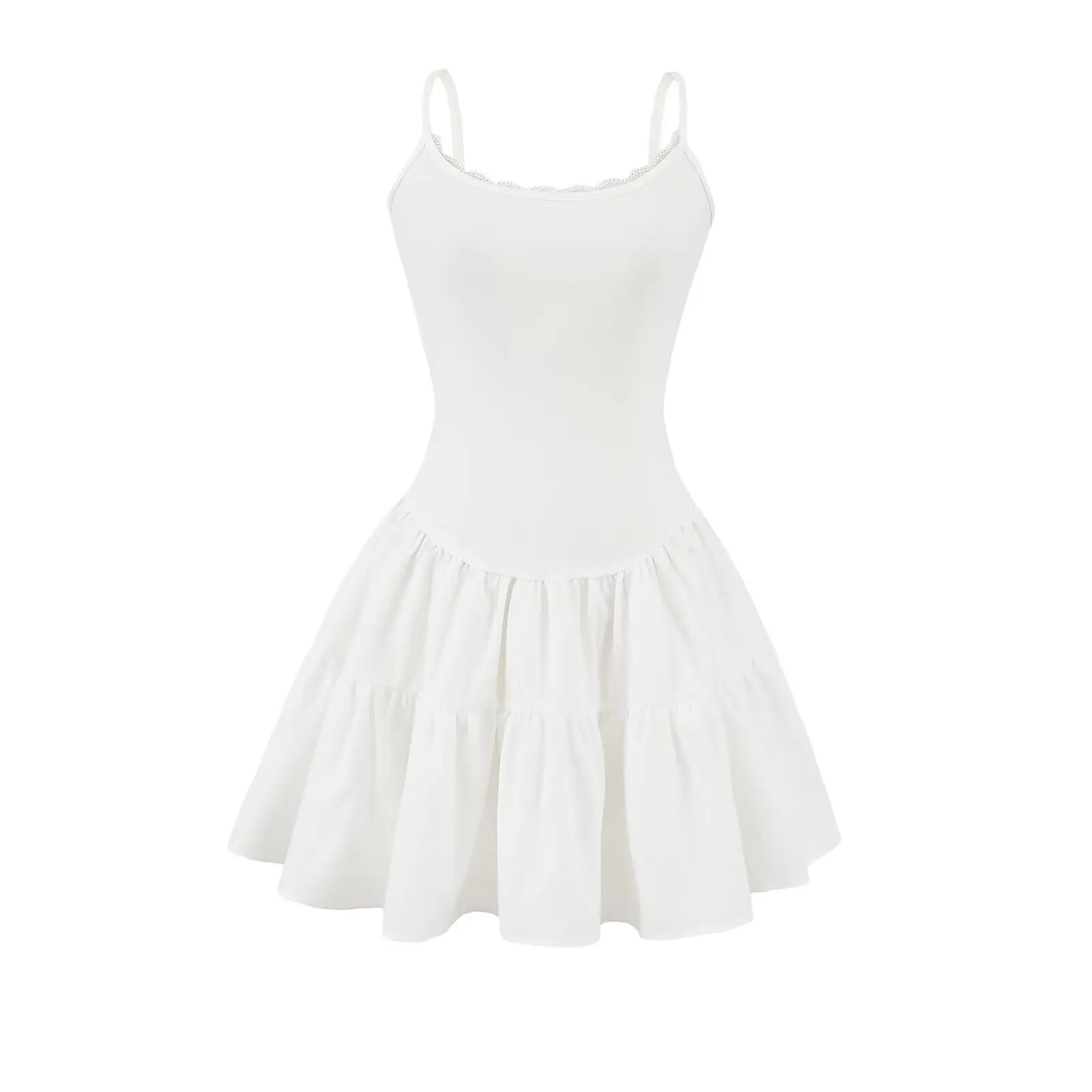 الباليه Sle الدانتيل حزام الدكتور المرأة الصيف جديد الخصر Cinching سليم نسيج مرن منتفخ ألف خط ort تنورة مثير عالية الخصر... #3