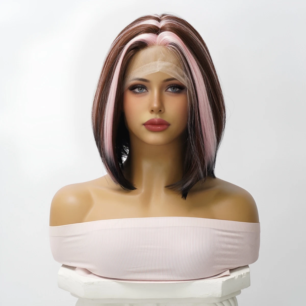 

Party Lolita Wig Shaped Pink Gradient Lace Wig Spot Dyed Wave Head Imported Silk COS Exclusive Synthetic Women's