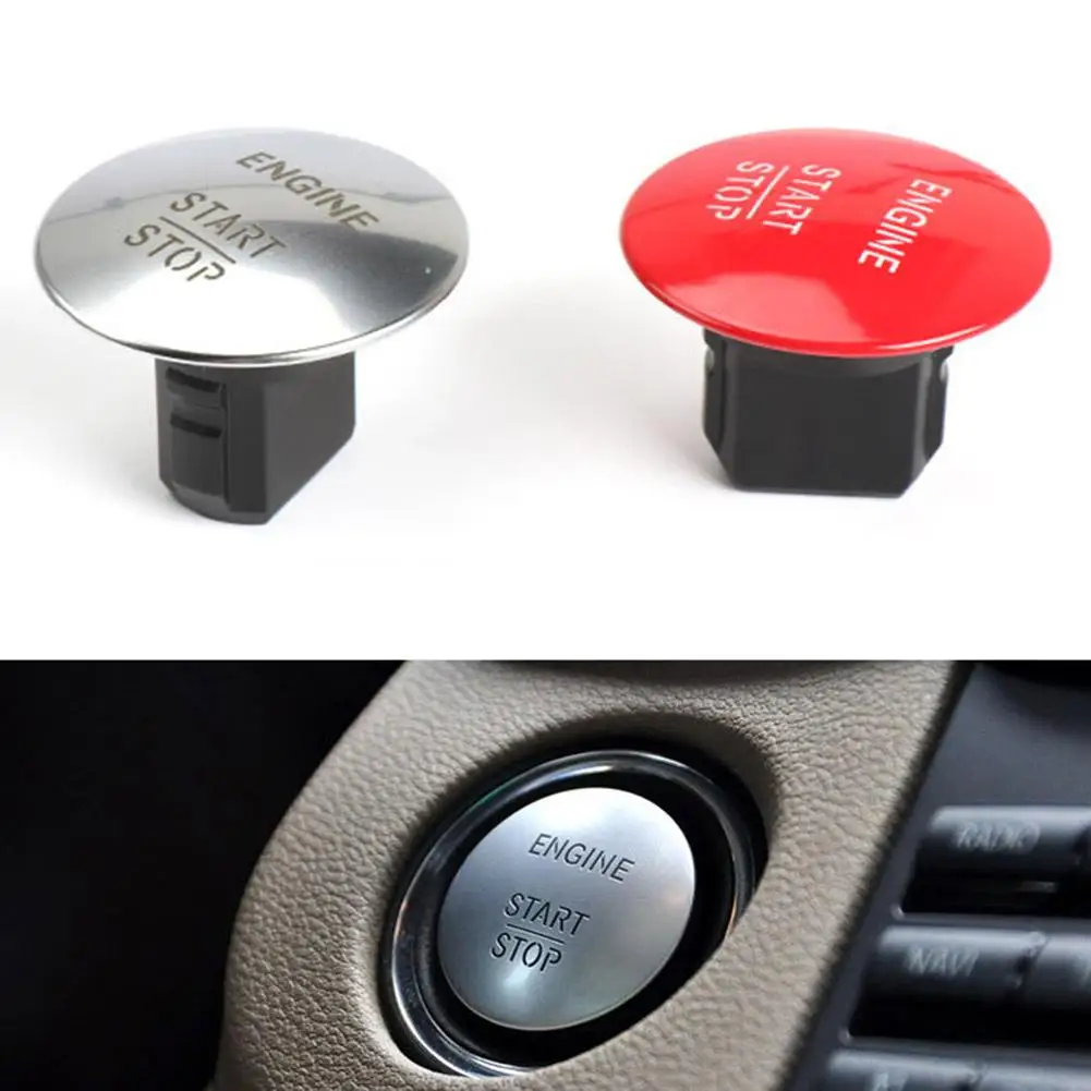 German One Key Start Button For Mercedes  For Benz 2215450714 A2215450714 Silver Red Keyless Ignition Engine Start Stop Button