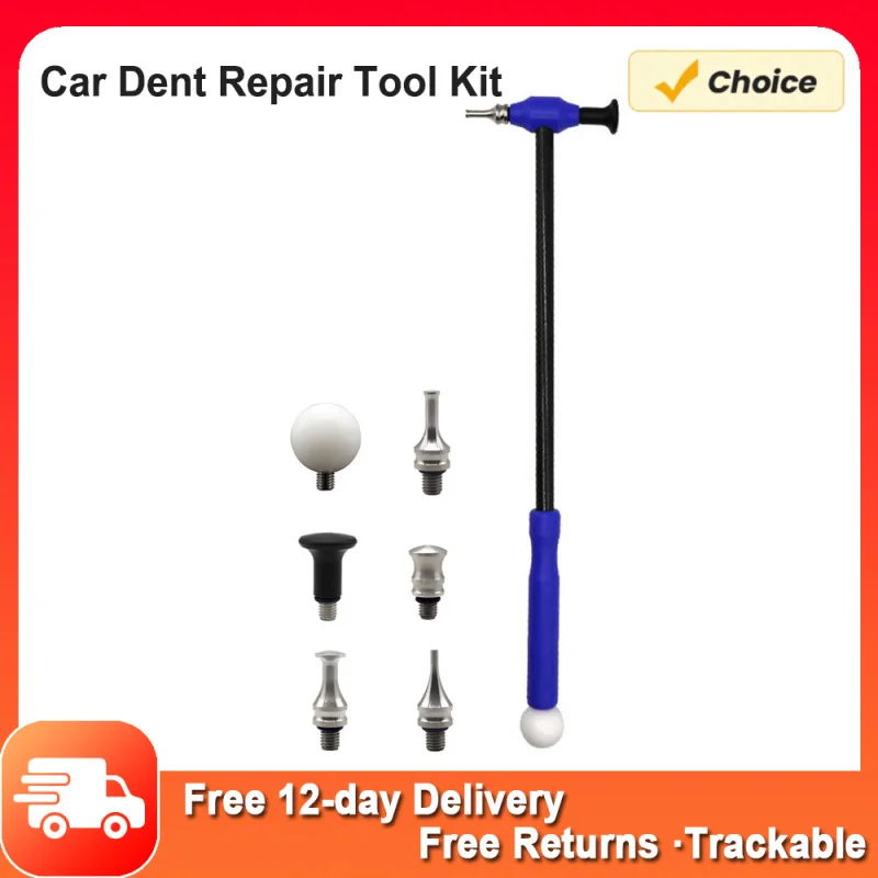 

Набор инструментов для ремонта вмятин автомобиля, комплект из 7 инструментов для безпокрасочного удаления вмятин из углеродного волокна с 6 сменными головками для ремонта вмятин своими руками