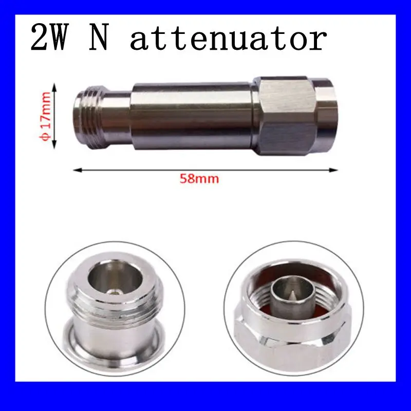 2W N Type Attenuator DC-3Ghz/4Ghz 1/2/3/5/6/10/15/20/30db/40/db N Male to Female RF coaxial Power plug Male to jack Female 50ohm