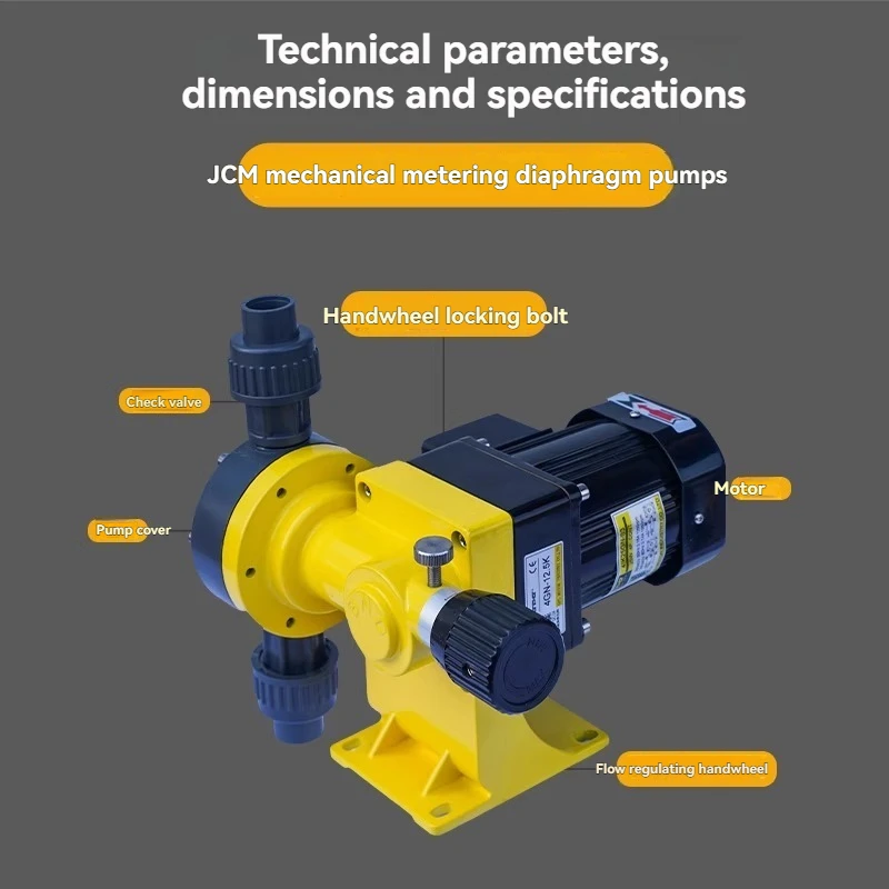 Elektryczna pompa membranowa JWM/JCM, mechaniczna pompa membranowa, elektryczna pompa dozująca, jest kwaśna i