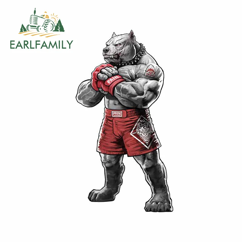 EARLFAMILY 13cm for No Easy Rounds Pit Bull Car Sticker Vinyl Auto Personality Animal Decal Window Decoration JDM Accessories