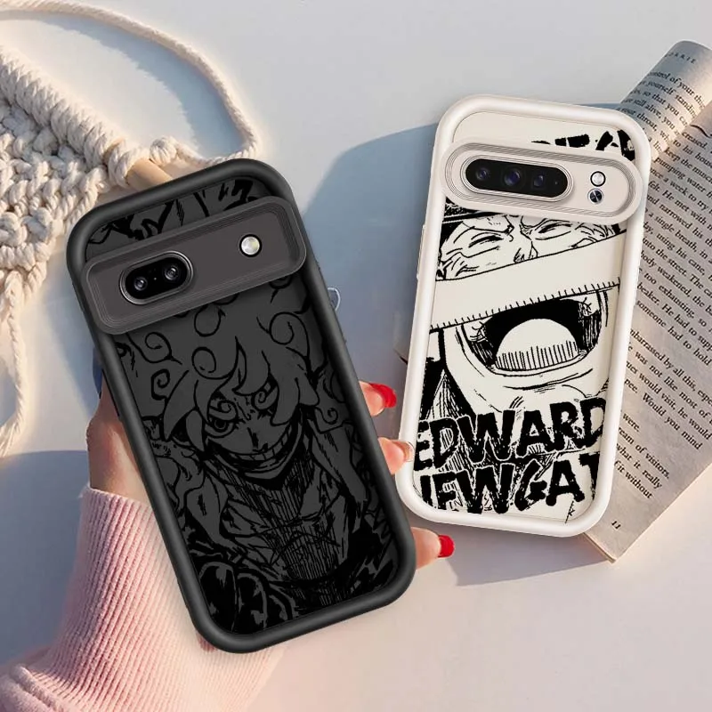 

Hot One Piece Luffy Art Phone Case For Google Pixel 9 8A 8 7 7A Pro XL 5G Eye Ladder Soft TPU Shockproof Cover