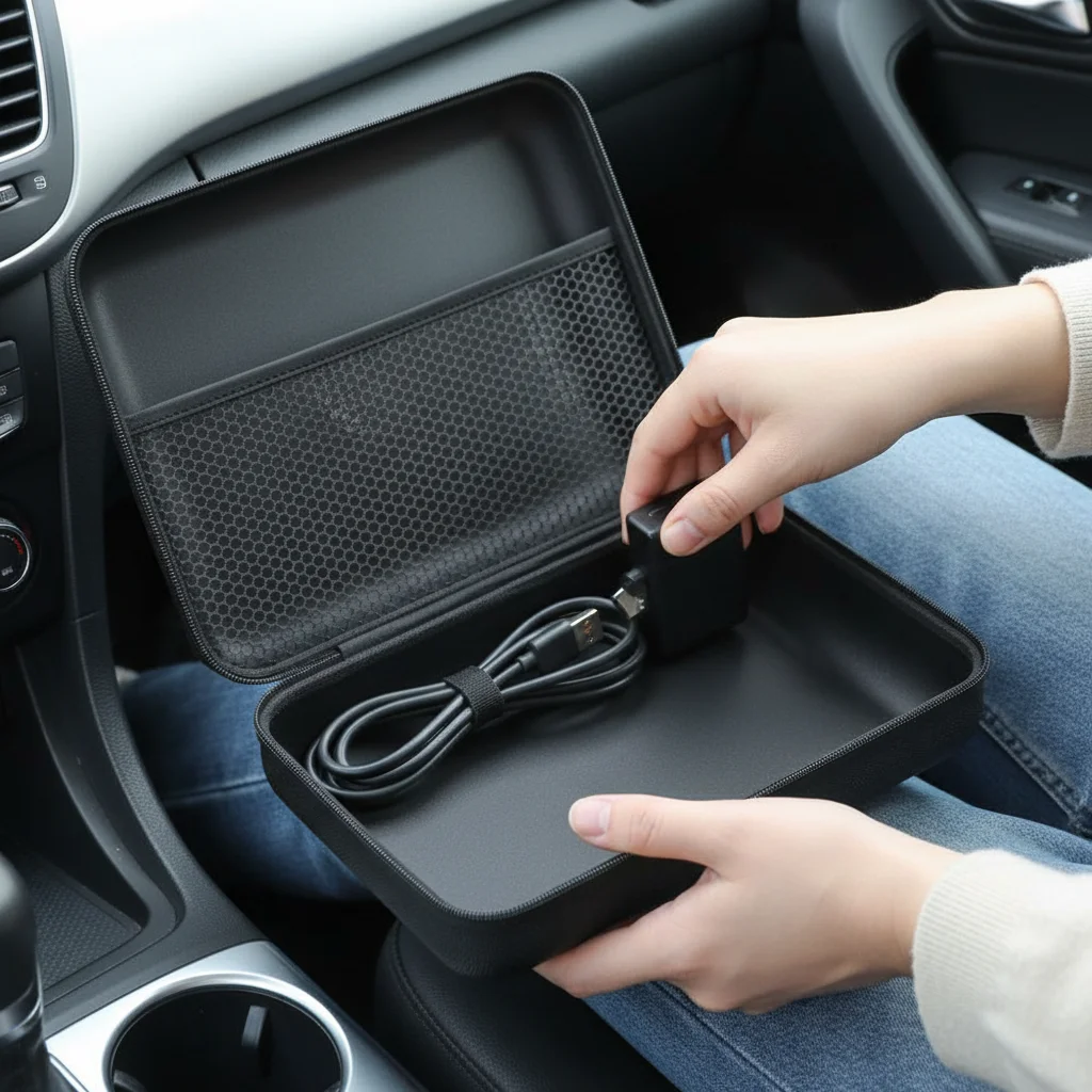1 Stück tragbare EVA-Aufbewahrungstasche, Reise-Aufbewahrungstasche mit Reißverschluss, multifunktionaler Organizer für Outdoor-Werkzeuge und Zubehör