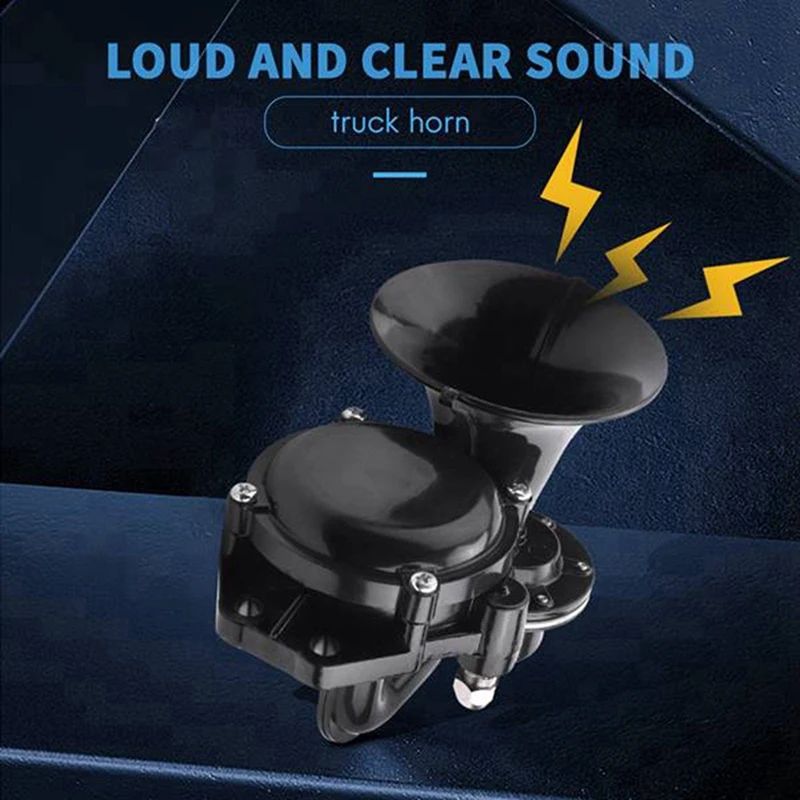 2X 12V 24V Electric Snail Air Horn 120DB Loud Sound For Truck Van