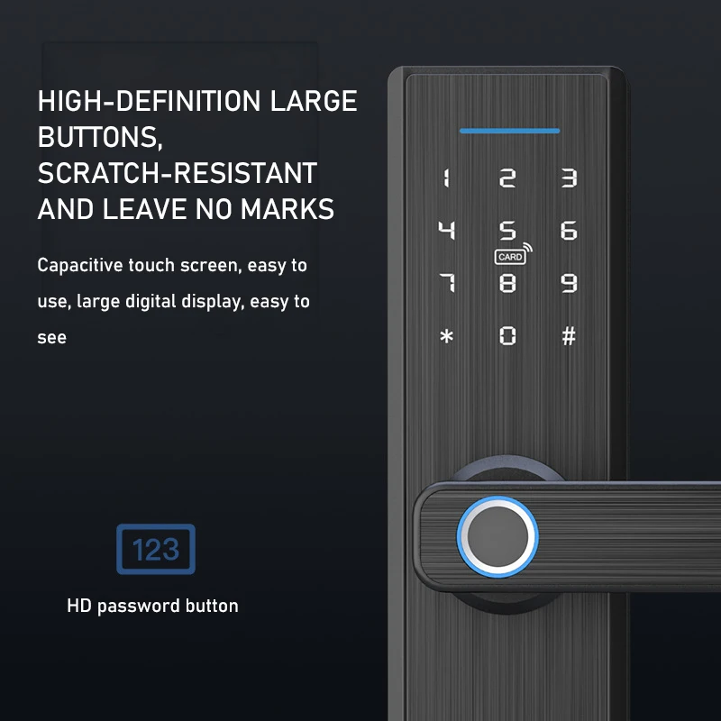 Tuya ล็อคอิเล็กทรอนิกส์ระบบ WiFi ประตูล็อคอัจฉริยะแอพพลิเคชั่น/ลายนิ้วมือ/สมาร์ทการ์ด/รหัสผ่านแบบไดนามิก/กุญแจปลดล็อคความปลอดภัยในบ้านล็อค