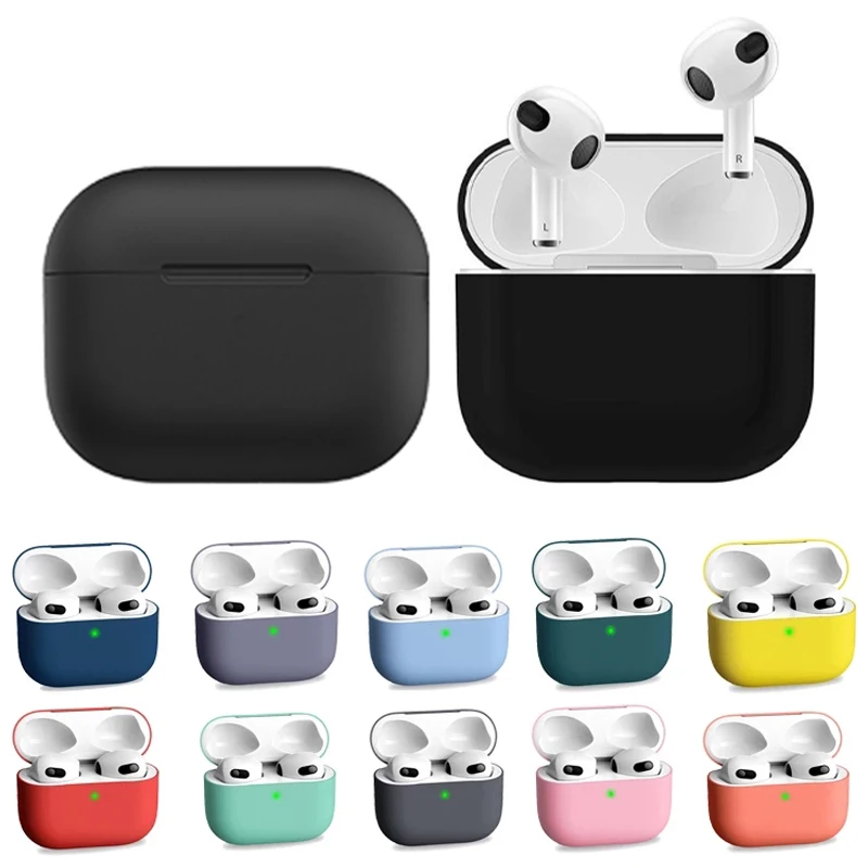 8 color Soft Silicone Protective Case For Apple Airpods 3nd generation Case AirPods Case Headphone Sleeve for airpods 3 Box Case