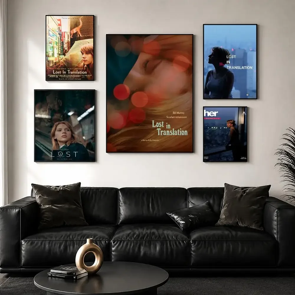 Vintage Minimalist Movie Lost In Translation Poster Perfect Sticker Self Adhesive for Office Home Theater Wall Art Decor Gift