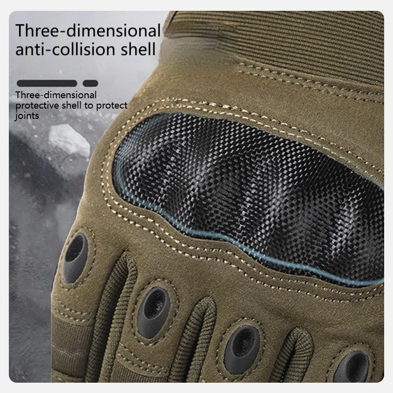 Anti-Slip Outdoor Full Finger Army Tactical Mittens Wear-resistant Riding Gloves Cycling Airsoft Combat Training Protective