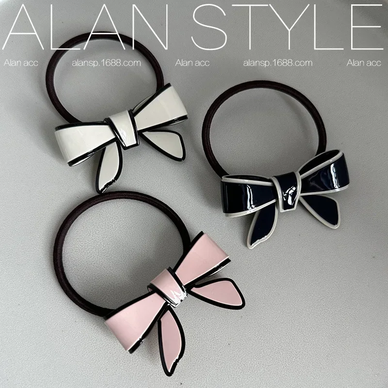 

Korean Fashion Kawaii Acetate Bowknot Hairties for Girls Cute Elastic Rubber Bands for Children Hair Accessories